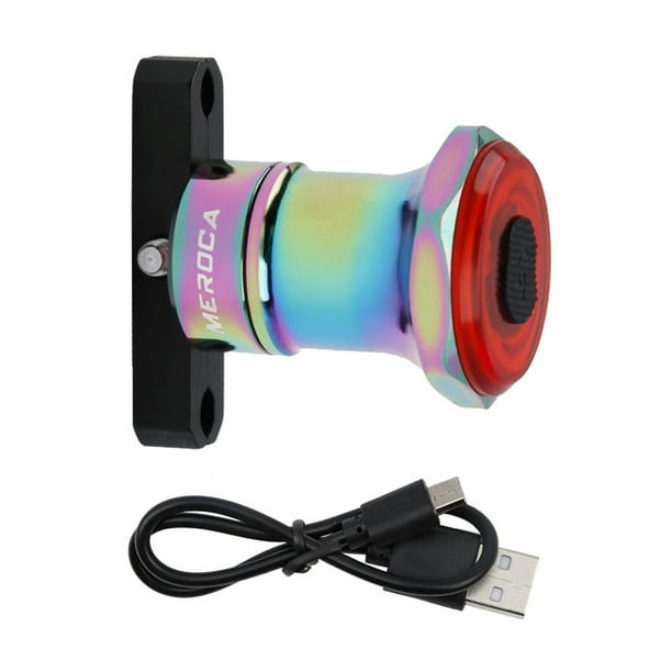 USB Rechargeable Bike Rear Tail Light LED Bicycle Warning Safety Smart Lamp BE